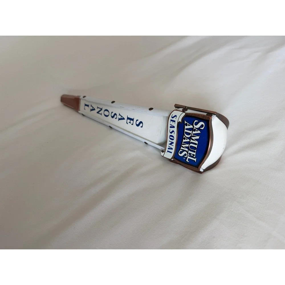 Samuel Adams Seasonal Beer Tap Handle White Copper 13.5 Inch Kegerator